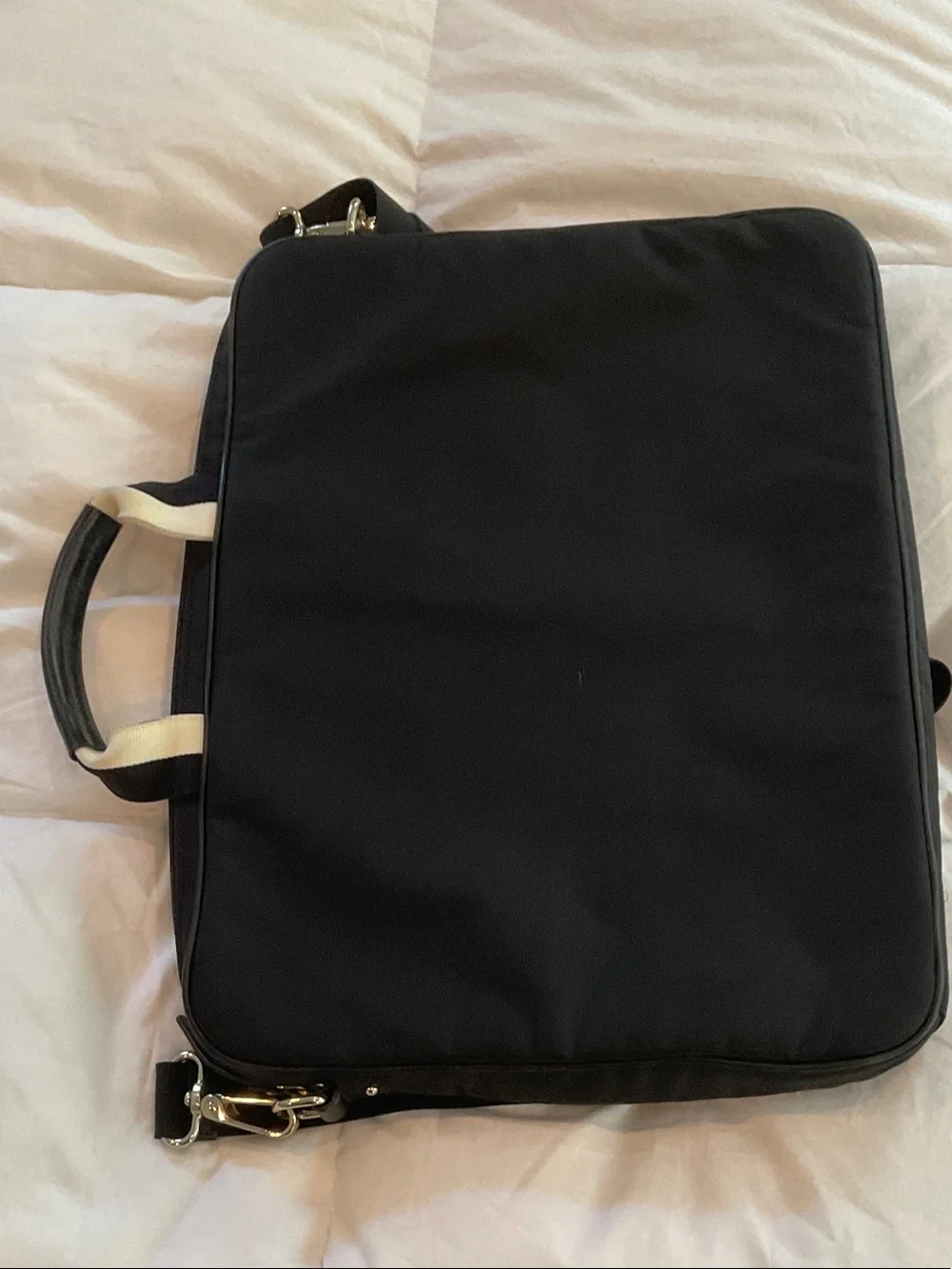 kate spade Black and Cream Laptop Bag with Removable Strap